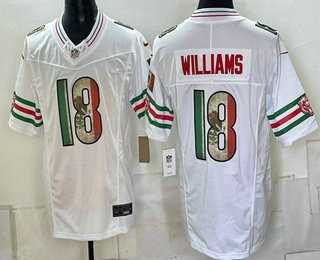Men's Chicago Bears #18 Caleb Williams White Mexico FUSE Throwback Stitched Jersey Dzhi,We sell and wholesale Men's Chicago Bears #18 Caleb Williams White Mexico FUSE Throwback Stitched Jersey Dzhi on line form chian!