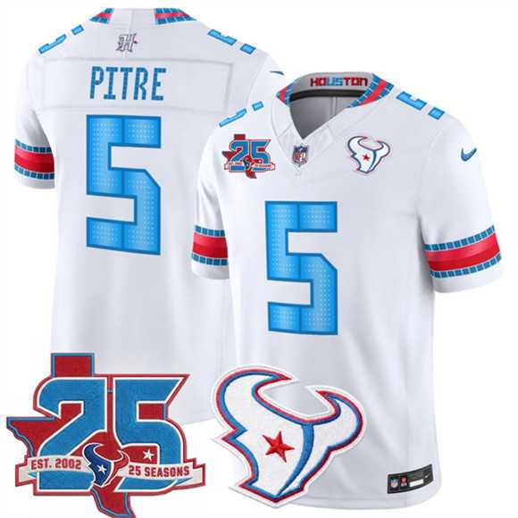 Men's Houston Texans #5 Jalen Pitre White 2026 25th Anniversary Patch F.U.S.E. Rivalries Collection Limited Stitched Jersey Dzhi,We sell and wholesale Men's Houston Texans #5 Jalen Pitre White 2026 25th Anniversary Patch F.U.S.E. Rivalries Collection Limited Stitched Jersey Dzhi on line form chian!