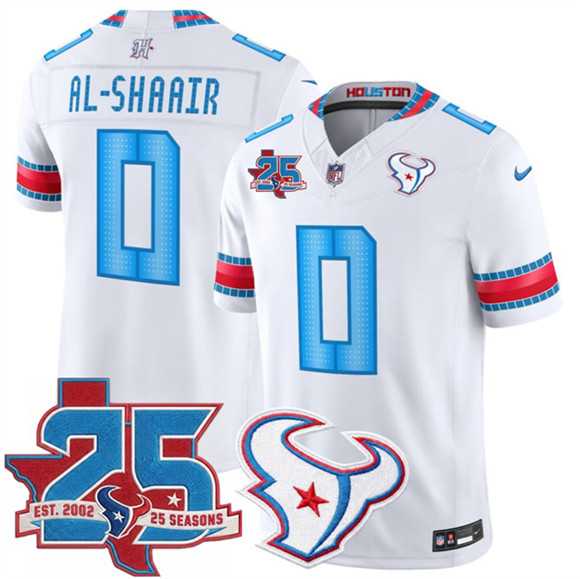 Men's Houston Texans #0 Azeez Al-Shaair White 2026 25th Anniversary Patch F.U.S.E.  Rivalries Collection Limited Stitched Jersey Dzhi,We sell and wholesale Men's Houston Texans #0 Azeez Al-Shaair White 2026 25th Anniversary Patch F.U.S.E.  Rivalries Collection Limited Stitched Jersey Dzhi on line form chian!