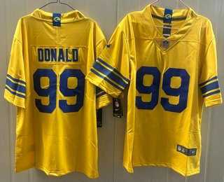 Men's Los Angeles Rams #99 Aaron Donald Limited Yewllow Vapor Jersey,We sell and wholesale Men's Los Angeles Rams #99 Aaron Donald Limited Yewllow Vapor Jersey on line form chian!