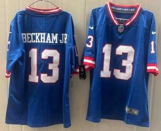 Men's New York Giants #13 Odell Beckham Jr Limited Blue Throwback Vapor Jersey,We sell and wholesale Men's New York Giants #13 Odell Beckham Jr Limited Blue Throwback Vapor Jersey on line form chian!