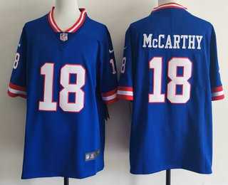 Men's New York Giants #18 JJ McCarthy Limited Blue Throwback Vapor Jersey,We sell and wholesale Men's New York Giants #18 JJ McCarthy Limited Blue Throwback Vapor Jersey on line form chian!
