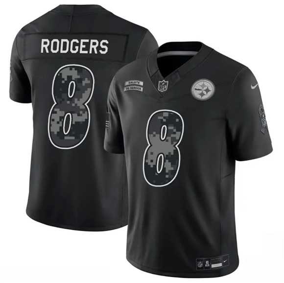 Men's Pittsburgh Steelers #8 Aaron Rodgers Black F.U.S.E. 2026 Salute to Service Limited Stitched Jersey Dzhi,We sell and wholesale Men's Pittsburgh Steelers #8 Aaron Rodgers Black F.U.S.E. 2026 Salute to Service Limited Stitched Jersey Dzhi on line form chian!