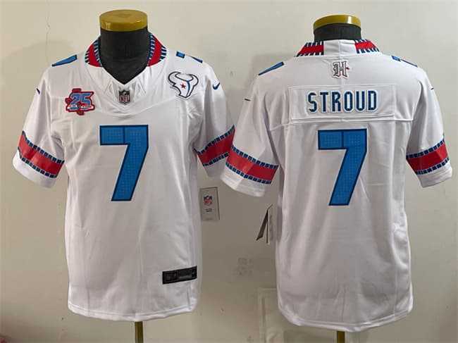 Youth Houston Texans #7 C.J. Stroud White 2026 25th Anniversary Patch F.U.S.E. Rivalries Collection Limited Stitched Jersey,We sell and wholesale Youth Houston Texans #7 C.J. Stroud White 2026 25th Anniversary Patch F.U.S.E. Rivalries Collection Limited Stitched Jersey on line form chian!