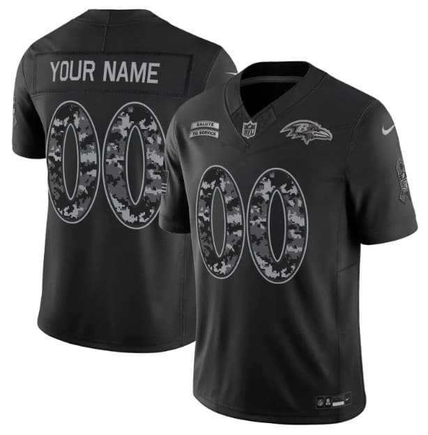 Men's Baltimore Ravens Active Player Custom Black F.U.S.E. 2026 Salute to Service Limited Football Stitched Jersey,We sell and wholesale Men's Baltimore Ravens Active Player Custom Black F.U.S.E. 2026 Salute to Service Limited Football Stitched Jersey on line form chian!