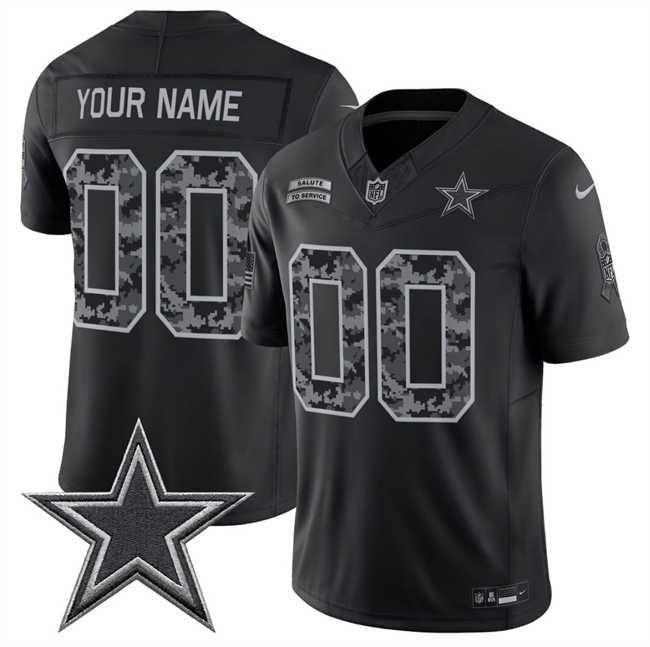 Men's Dallas Cowboys Active Player Custom Black F.U.S.E. 2026 Salute to Service Limited Stitched Football Jersey,We sell and wholesale Men's Dallas Cowboys Active Player Custom Black F.U.S.E. 2026 Salute to Service Limited Stitched Football Jersey on line form chian!