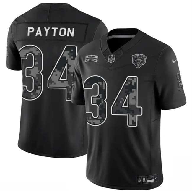 Men's Chicago Bears #34 Walter Payton Black 2026 F.U.S.E. Salute to Service Limited Stitched Jersey,We sell and wholesale Men's Chicago Bears #34 Walter Payton Black 2026 F.U.S.E. Salute to Service Limited Stitched Jersey on line form chian!