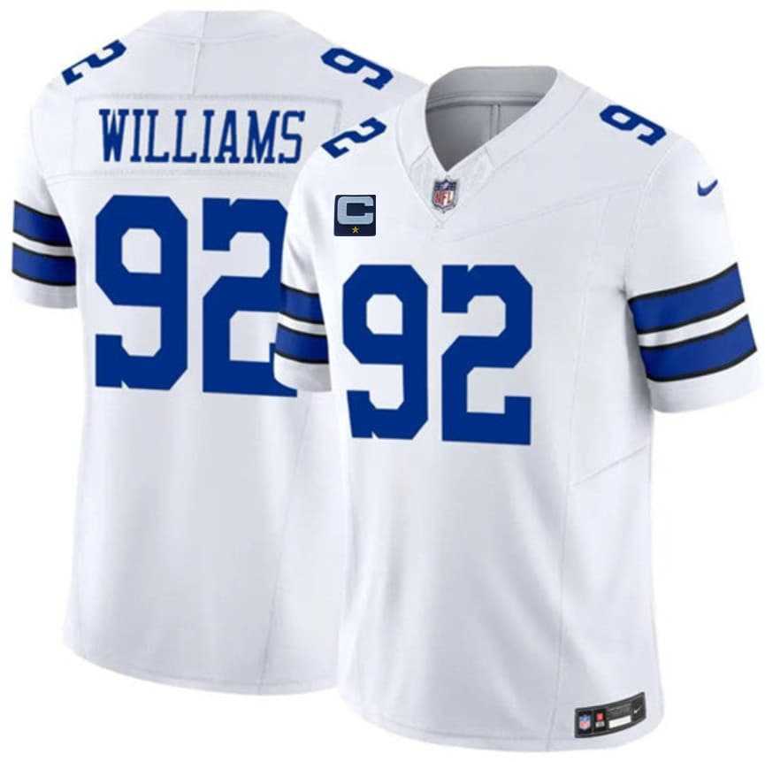 Men's Dallas Cowboys #92 Quinnen Williams White 2026 With 1-Star C Patch F.U.S.E. Vapor Untouchable Limited Stitched Jersey,We sell and wholesale Men's Dallas Cowboys #92 Quinnen Williams White 2026 With 1-Star C Patch F.U.S.E. Vapor Untouchable Limited Stitched Jersey on line form chian!