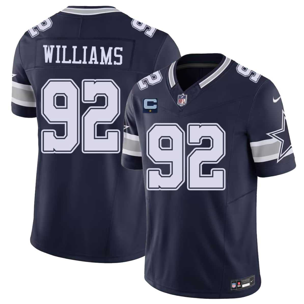 Men's Dallas Cowboys #92 Quinnen Williams Navy 2026 With 1-Star C Patch F.U.S.E. Vapor Untouchable Limited Stitched Jersey,We sell and wholesale Men's Dallas Cowboys #92 Quinnen Williams Navy 2026 With 1-Star C Patch F.U.S.E. Vapor Untouchable Limited Stitched Jersey on line form chian!