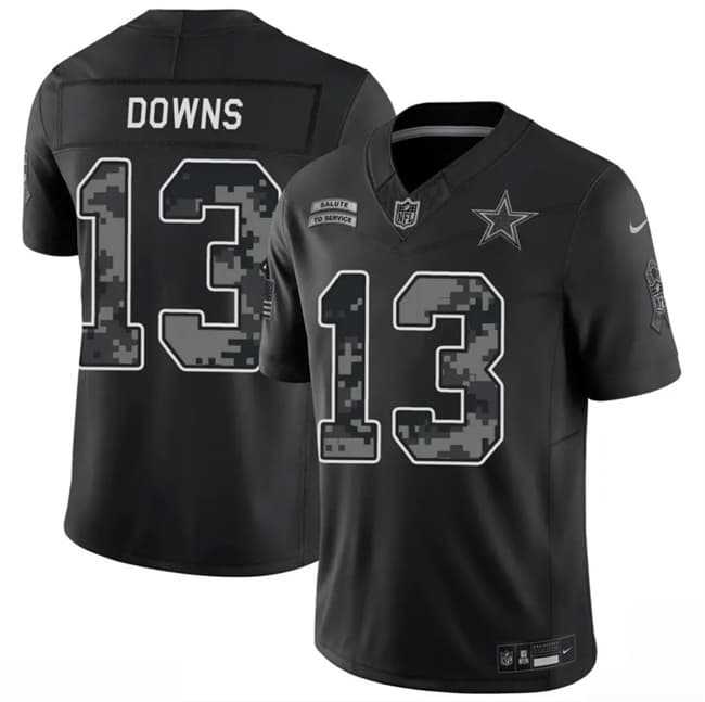 Men's Dallas Cowboys #13 Caleb Downs Black 2026 F.U.S.E. Salute to Service Limited Stitched Jersey,We sell and wholesale Men's Dallas Cowboys #13 Caleb Downs Black 2026 F.U.S.E. Salute to Service Limited Stitched Jersey on line form chian!