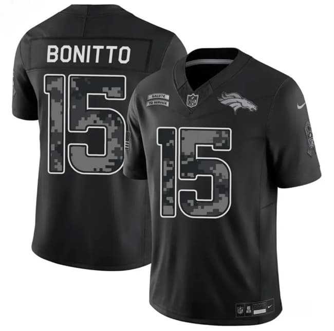 Men's Denver Broncos #15 Nik Bonitto Black 2026 F.U.S.E. Salute to Service Limited Stitched Stitched Jersey,We sell and wholesale Men's Denver Broncos #15 Nik Bonitto Black 2026 F.U.S.E. Salute to Service Limited Stitched Stitched Jersey on line form chian!