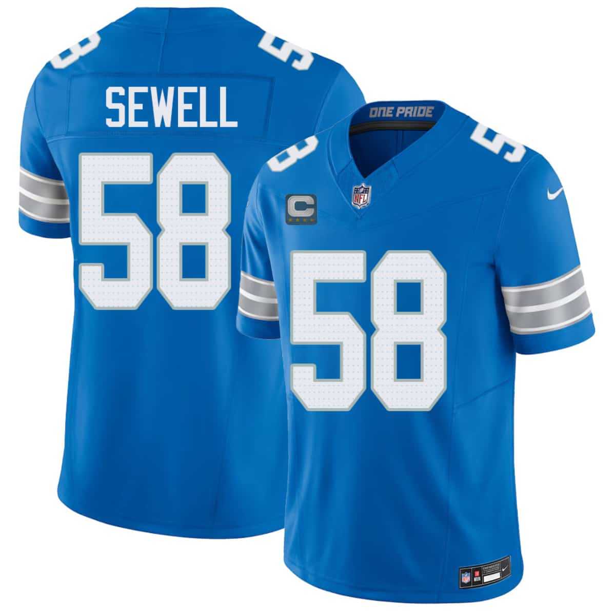 Men's Detroit Lions #58 Penei Sewell Blue 2026 With 4-Star C Patch F.U.S.E. Vapor Limited Stitched Jersey,We sell and wholesale Men's Detroit Lions #58 Penei Sewell Blue 2026 With 4-Star C Patch F.U.S.E. Vapor Limited Stitched Jersey on line form chian!
