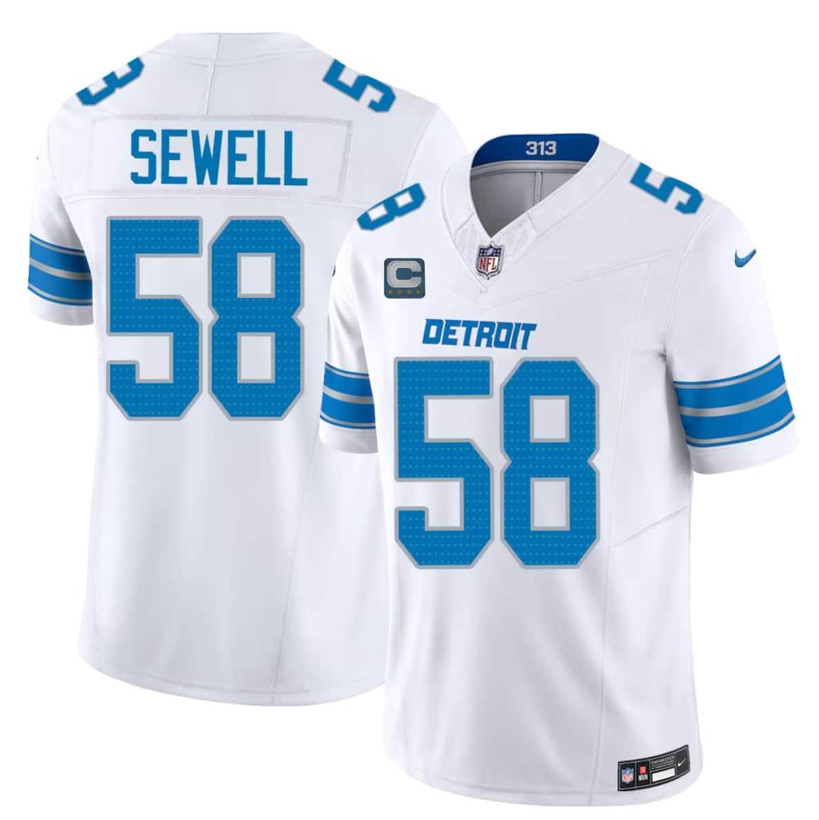 Men's Detroit Lions #58 Penei Sewell White 2026 F.U.S.E. With 4-Star C Patch Vapor Limited Stitched Jersey,We sell and wholesale Men's Detroit Lions #58 Penei Sewell White 2026 F.U.S.E. With 4-Star C Patch Vapor Limited Stitched Jersey on line form chian!