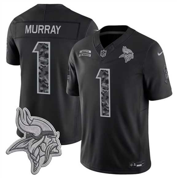 Men's Minnesota Vikings #1 Kyler Murray Black 2026 F.U.S.E. Salute to Service Limited Stitched Jersey,We sell and wholesale Men's Minnesota Vikings #1 Kyler Murray Black 2026 F.U.S.E. Salute to Service Limited Stitched Jersey on line form chian!