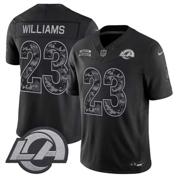 Men's Los Angeles Rams #23 Kyren Williams Black 2026 F.U.S.E. Salute to Service Limited Stitched Jersey,We sell and wholesale Men's Los Angeles Rams #23 Kyren Williams Black 2026 F.U.S.E. Salute to Service Limited Stitched Jersey on line form chian!