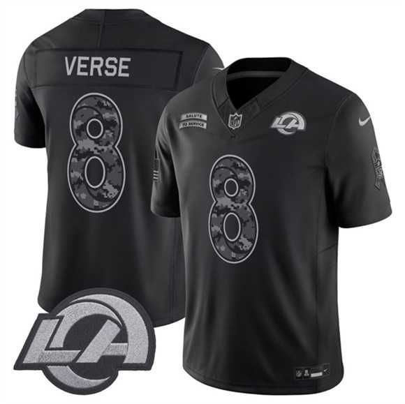 Men's Los Angeles Rams #8 Jared Verse Black 2026 F.U.S.E. Salute to Service Limited Stitched Jersey,We sell and wholesale Men's Los Angeles Rams #8 Jared Verse Black 2026 F.U.S.E. Salute to Service Limited Stitched Jersey on line form chian!