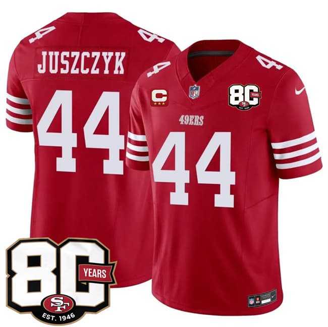 Men's San Francisco 49ers #44 Kyle Juszczyk Red 2026 F.U.S.E. With 80th Anniversary & 3-Star C Patch Vapor Untouchable Limited Stitched Jersey,We sell and wholesale Men's San Francisco 49ers #44 Kyle Juszczyk Red 2026 F.U.S.E. With 80th Anniversary & 3-Star C Patch Vapor Untouchable Limited Stitched Jersey on line form chian!