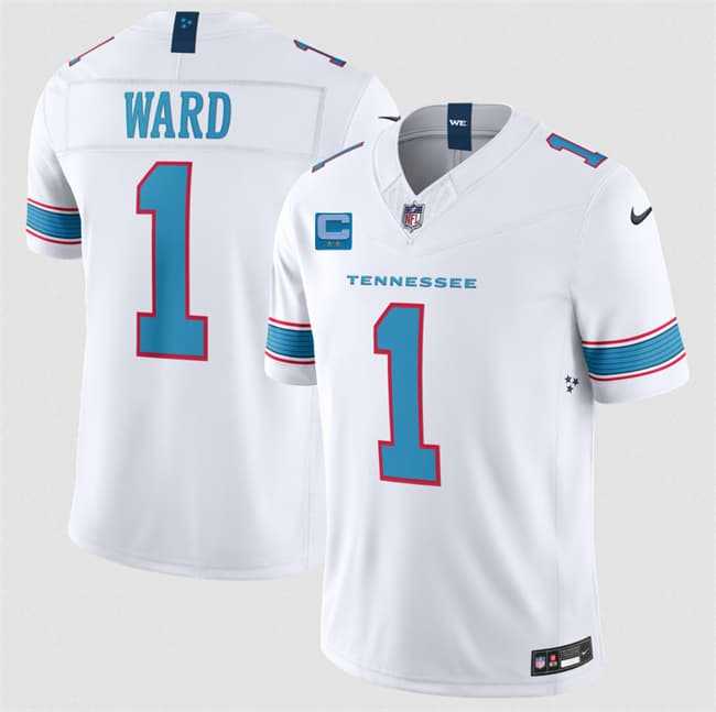 Men's Tennessee Titans #1 Cameron Ward White 2026 With 2-Star C Patch F.U.S.E. Vapor Limited Stitched Jersey,We sell and wholesale Men's Tennessee Titans #1 Cameron Ward White 2026 With 2-Star C Patch F.U.S.E. Vapor Limited Stitched Jersey on line form chian!