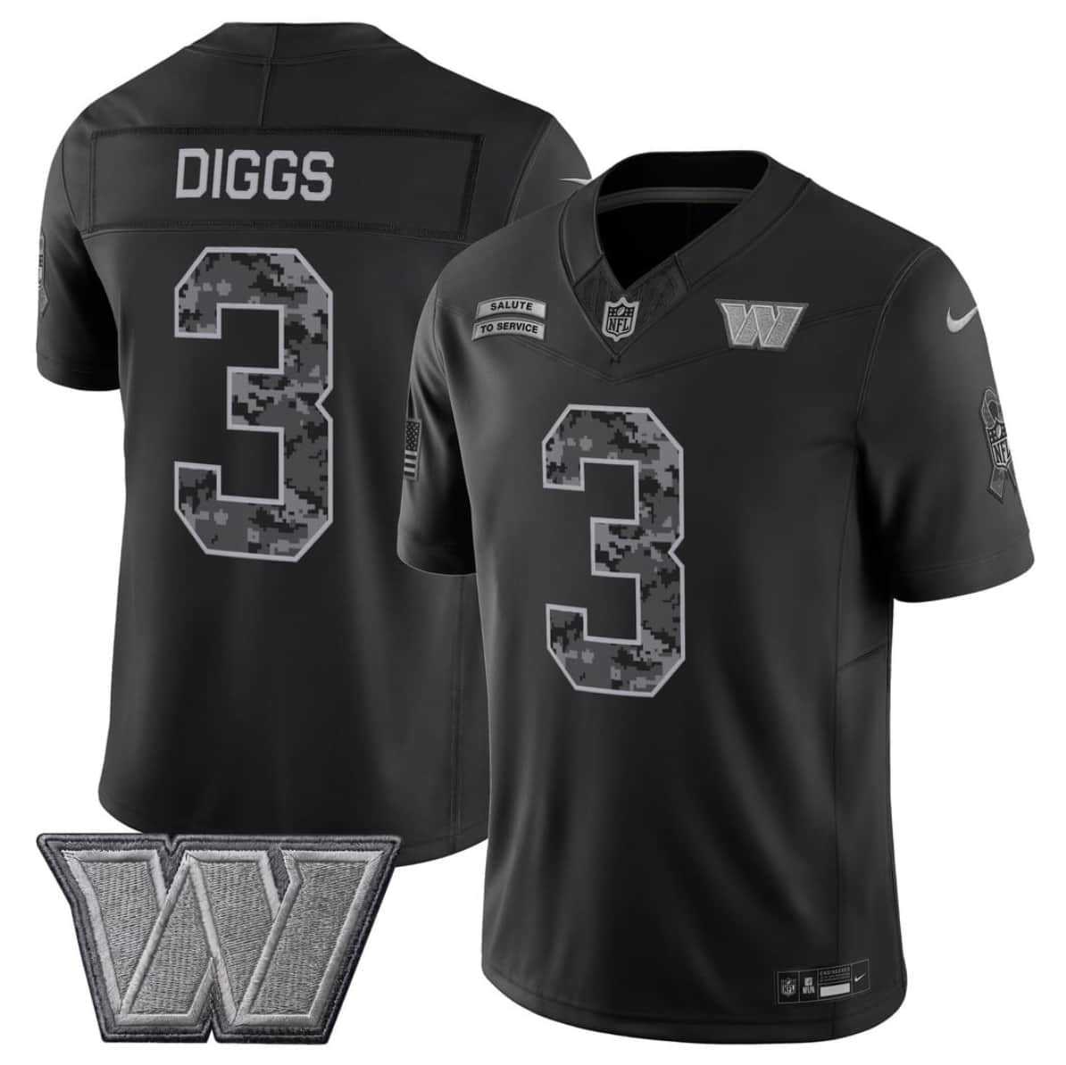 Men's Washington Commanders #3 Stefon Diggs Black F.U.S.E. 2026 Salute to Service Limited Stitched Jersey,We sell and wholesale Men's Washington Commanders #3 Stefon Diggs Black F.U.S.E. 2026 Salute to Service Limited Stitched Jersey on line form chian!