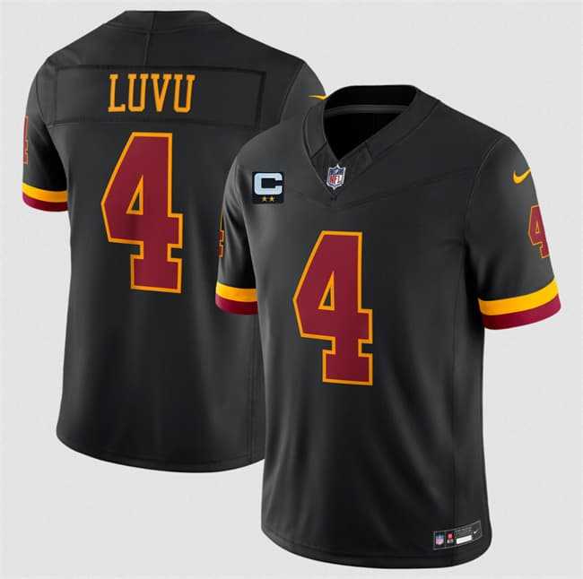 Men's Washington Commanders #4 Frankie Luvu Black 2026 F.U.S.E. With 2-Star C Patch Vapor Limited Stitched Jersey,We sell and wholesale Men's Washington Commanders #4 Frankie Luvu Black 2026 F.U.S.E. With 2-Star C Patch Vapor Limited Stitched Jersey on line form chian!