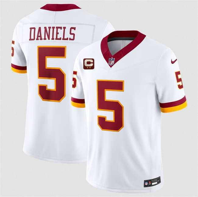 Men's Washington Commanders #5 Jayden Daniels White With 2-Star C Patch F.U.S.E. Throwback Vapor Limited Stitched Jersey,We sell and wholesale Men's Washington Commanders #5 Jayden Daniels White With 2-Star C Patch F.U.S.E. Throwback Vapor Limited Stitched Jersey on line form chian!