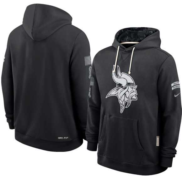 Men's Minnesota Vikings Black 2026 Salute to Service Sideline Dri-FIT Pullover Hoodie,We sell and wholesale Men's Minnesota Vikings Black 2026 Salute to Service Sideline Dri-FIT Pullover Hoodie on line form chian!