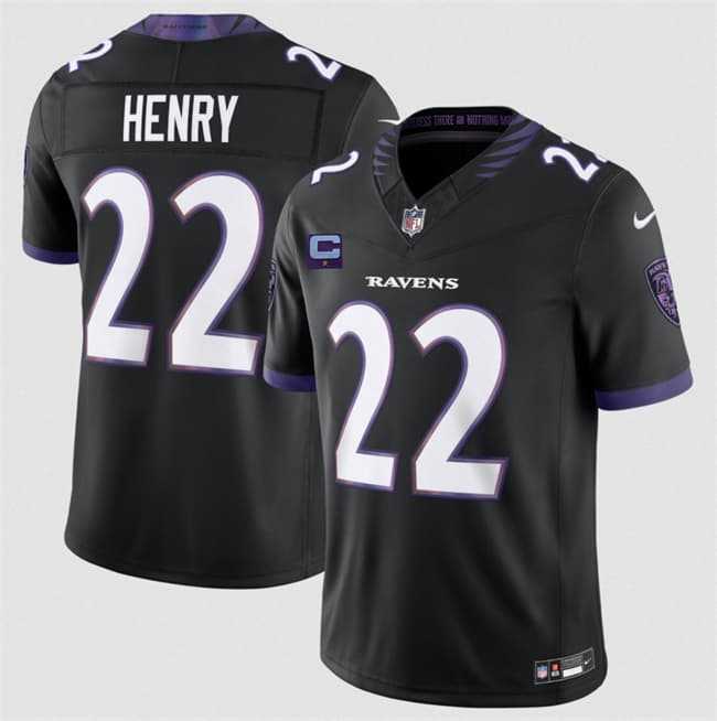 Men's Baltimore Ravens #22 Derrick Henry Black 2026 With 1-Star C Patch F.U.S.E. Alternate Vapor Limited Stitched Jersey,We sell and wholesale Men's Baltimore Ravens #22 Derrick Henry Black 2026 With 1-Star C Patch F.U.S.E. Alternate Vapor Limited Stitched Jersey on line form chian!