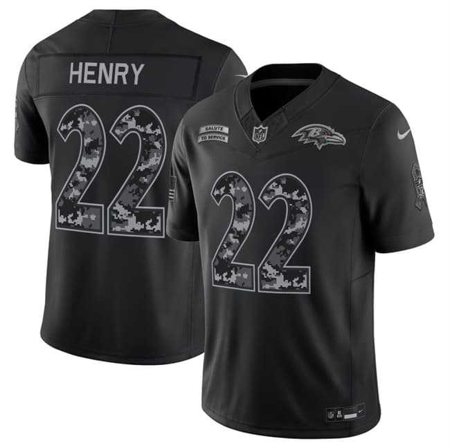 Men's Baltimore Ravens #22 Derrick Henry Black F.U.S.E. 2026 Salute to Service Limited Stitched Jersey,We sell and wholesale Men's Baltimore Ravens #22 Derrick Henry Black F.U.S.E. 2026 Salute to Service Limited Stitched Jersey on line form chian!
