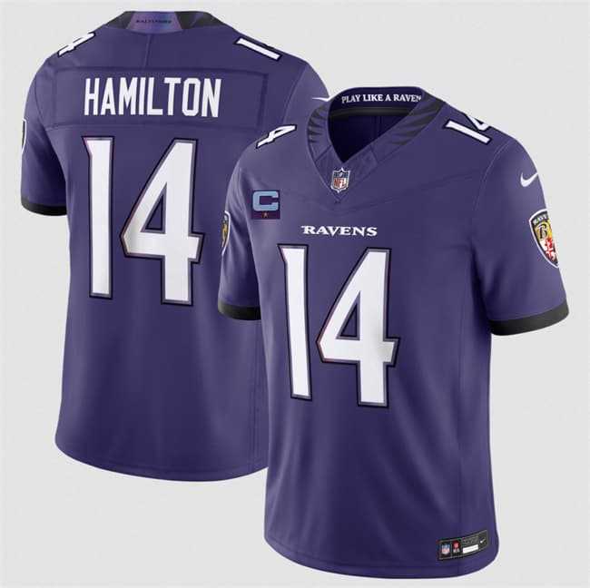 Men's Baltimore Ravens #14 Kyle Hamilton Purple 2026 With 1-Star C Patch F.U.S.E. Vapor Limited Stitched Jersey,We sell and wholesale Men's Baltimore Ravens #14 Kyle Hamilton Purple 2026 With 1-Star C Patch F.U.S.E. Vapor Limited Stitched Jersey on line form chian!