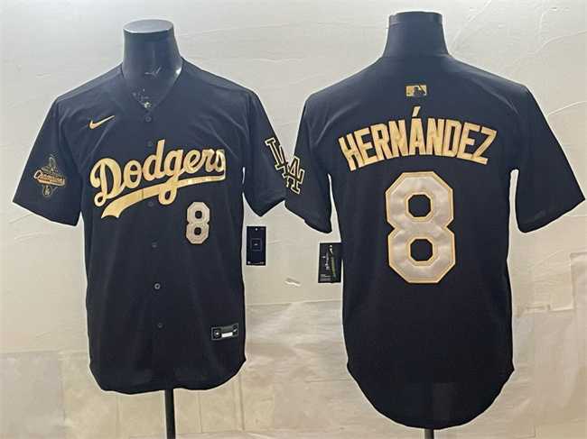 Men's Los Angeles Dodgers #8 Enrique Hernandez Black Gold 2025 World Series Champions Patch Limited Stitched Jersey Dzhi,We sell and wholesale Men's Los Angeles Dodgers #8 Enrique Hernandez Black Gold 2025 World Series Champions Patch Limited Stitched Jersey Dzhi on line form chian!