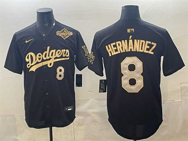 Men's Los Angeles Dodgers #8 Enrique Hernandez Black Gold 2025 World Series Patch Limited Stitched Jersey Dzhi,We sell and wholesale Men's Los Angeles Dodgers #8 Enrique Hernandez Black Gold 2025 World Series Patch Limited Stitched Jersey Dzhi on line form chian!