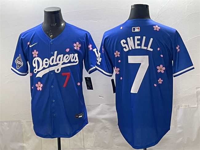 Men's Los Angeles Dodgers #7 Blake Snell Royal 2025 World Series Champions Patch Tokyo Series Limited Stitched Jersey Dzhi,We sell and wholesale Men's Los Angeles Dodgers #7 Blake Snell Royal 2025 World Series Champions Patch Tokyo Series Limited Stitched Jersey Dzhi on line form chian!