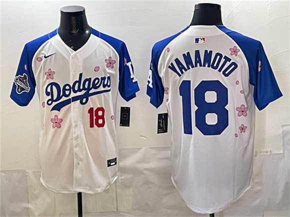 Men's Los Angeles Dodgers #18 Yoshinobu Yamamoto White Royal 2025 World Series Champions Patch Tokyo Series Limited Stitched Jersey Dzhi,We sell and wholesale Men's Los Angeles Dodgers #18 Yoshinobu Yamamoto White Royal 2025 World Series Champions Patch Tokyo Series Limited Stitched Jersey Dzhi on line form chian!