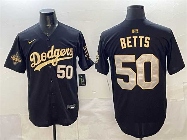 Men's Los Angeles Dodgers #50 Mookie Betts Black Gold 2025 World Series Champions Patch Limited Stitched Jersey Dzhi,We sell and wholesale Men's Los Angeles Dodgers #50 Mookie Betts Black Gold 2025 World Series Champions Patch Limited Stitched Jersey Dzhi on line form chian!