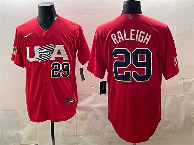 Men's USA #29 Cal Raleigh 2023 Red World Baseball Classic Stitched Jersey Dzhi,We sell and wholesale Men's USA #29 Cal Raleigh 2023 Red World Baseball Classic Stitched Jersey Dzhi on line form chian!