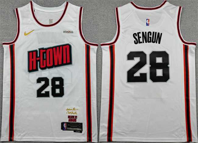 Men's Houston Rockets #28 Alperen Sengun White 2024-25 City Edition Stitched Jersey,We sell and wholesale Men's Houston Rockets #28 Alperen Sengun White 2024-25 City Edition Stitched Jersey on line form chian!