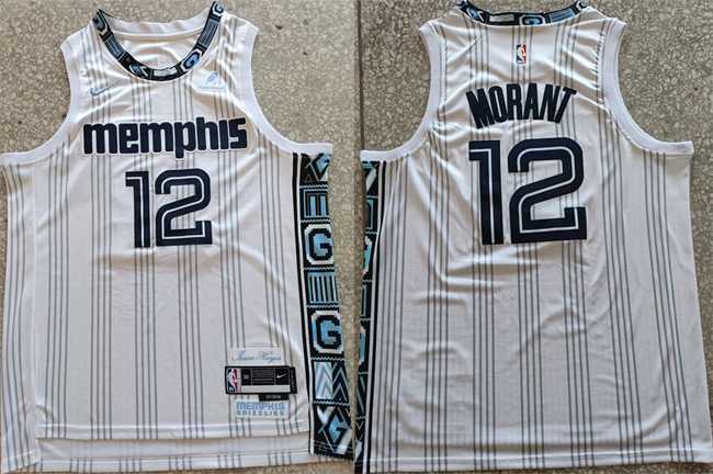 Men's Memphis Grizzlies #12 Ja Morant White 2025-26 City Edition Edition Stitched Jersey,We sell and wholesale Men's Memphis Grizzlies #12 Ja Morant White 2025-26 City Edition Edition Stitched Jersey on line form chian!