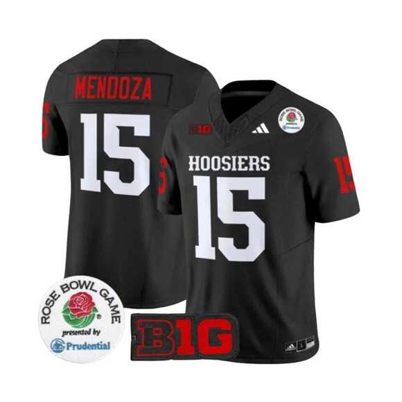 Men's Indiana Hoosiers #15 Fernando Mendoza 2025 F.U.S.E. Rose Bowl Black Stitched Jersey Dzhi,We sell and wholesale Men's Indiana Hoosiers #15 Fernando Mendoza 2025 F.U.S.E. Rose Bowl Black Stitched Jersey Dzhi on line form chian!