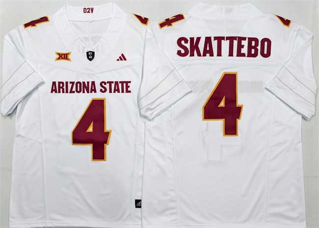 Men's Arizona State Sun Devils #4 Cam Skattebo White 2025 F.U.S.E. Vapor Limited Stitched Jersey,We sell and wholesale Men's Arizona State Sun Devils #4 Cam Skattebo White 2025 F.U.S.E. Vapor Limited Stitched Jersey on line form chian!