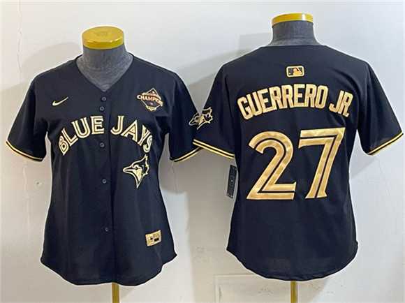 Youth Toronto Blue Jays #27 Vladimir Guerrero Jr. Black Gold 2025 American League Champions Limited Stitched Jersey Dzhi,We sell and wholesale Youth Toronto Blue Jays #27 Vladimir Guerrero Jr. Black Gold 2025 American League Champions Limited Stitched Jersey Dzhi on line form chian!