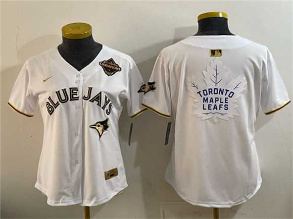 Youth Toronto Blue Jays & Leafs White Gold 2025 American League Champions With White Leafs Logo Limited Stitched Jersey Dzhi,We sell and wholesale Youth Toronto Blue Jays & Leafs White Gold 2025 American League Champions With White Leafs Logo Limited Stitched Jersey Dzhi on line form chian!