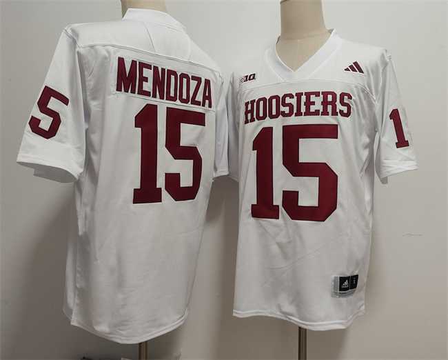 Men's Indiana Hoosiers #15 Fernando Mendoza White Stitched Jersey,We sell and wholesale Men's Indiana Hoosiers #15 Fernando Mendoza White Stitched Jersey on line form chian!