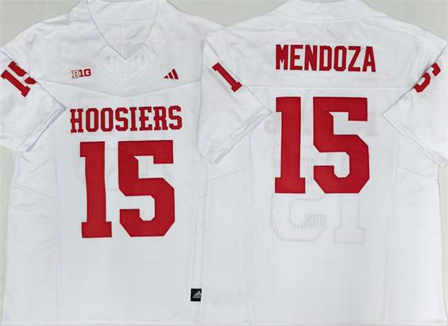 Men's Indiana Hoosiers #15 Fernando Mendoza White Stitched Basketball Jersey,We sell and wholesale Men's Indiana Hoosiers #15 Fernando Mendoza White Stitched Basketball Jersey on line form chian!