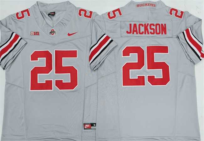 Men's Ohio State Buckeyes #25 Lamar Bo Jackson Gray 2025 F.U.S.E. Limited Stitched Jersey,We sell and wholesale Men's Ohio State Buckeyes #25 Lamar Bo Jackson Gray 2025 F.U.S.E. Limited Stitched Jersey on line form chian!