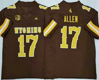 Men's Wyoming Cowboys #17 Josh Allen Limited Brown FUSE College Jersey,We sell and wholesale Men's Wyoming Cowboys #17 Josh Allen Limited Brown FUSE College Jersey on line form chian!