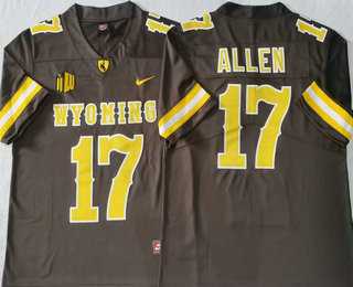 Men's Wyoming Cowboys #17 Josh Allen Brown Vapor Limited Stitched Nike Jersey,We sell and wholesale Men's Wyoming Cowboys #17 Josh Allen Brown Vapor Limited Stitched Nike Jersey on line form chian!