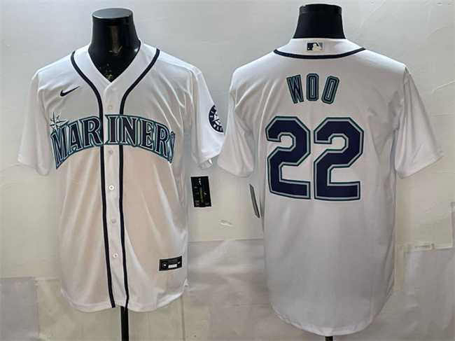 Men's Seattle Mariners #22 Bryan Woo White Cool Base Stitched Jersey,We sell and wholesale Men's Seattle Mariners #22 Bryan Woo White Cool Base Stitched Jersey on line form chian!