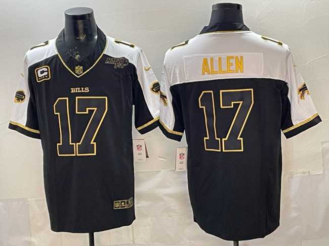 Men's Buffalo Bills #17 Josh Allen Black Gold 2025 F.U.S.E. With Bills Mafia Patch & 4-Star C Patch Vapor Limited Stitched Jersey,We sell and wholesale Men's Buffalo Bills #17 Josh Allen Black Gold 2025 F.U.S.E. With Bills Mafia Patch & 4-Star C Patch Vapor Limited Stitched Jersey on line form chian!
