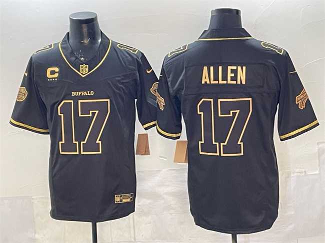 Men's Buffalo Bills #17 Josh Allen Black Gold 2025 F.U.S.E. 'Rivalries' With 4-Star C Patch Vapor Limited Stitched Jersey,We sell and wholesale Men's Buffalo Bills #17 Josh Allen Black Gold 2025 F.U.S.E. 'Rivalries' With 4-Star C Patch Vapor Limited Stitched Jersey on line form chian!