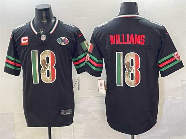 Men's Chicago Bears #18 Caleb Williams Black Mexico F.U.S.E. With 2-star C Patch And VMH Patch Throwback Stitched Jersey,We sell and wholesale Men's Chicago Bears #18 Caleb Williams Black Mexico F.U.S.E. With 2-star C Patch And VMH Patch Throwback Stitched Jersey on line form chian!